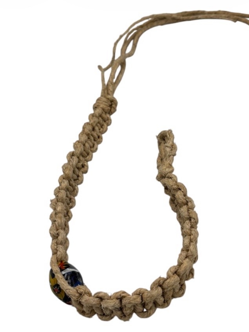 15.5” Handmade Thick Hemp 6.5” Adjustable Necklace W/ Pendant